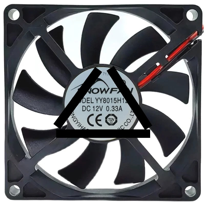 SNOWFAN YY8015H12B 12V 0.33A 2 Wires Axial Cooling Fan