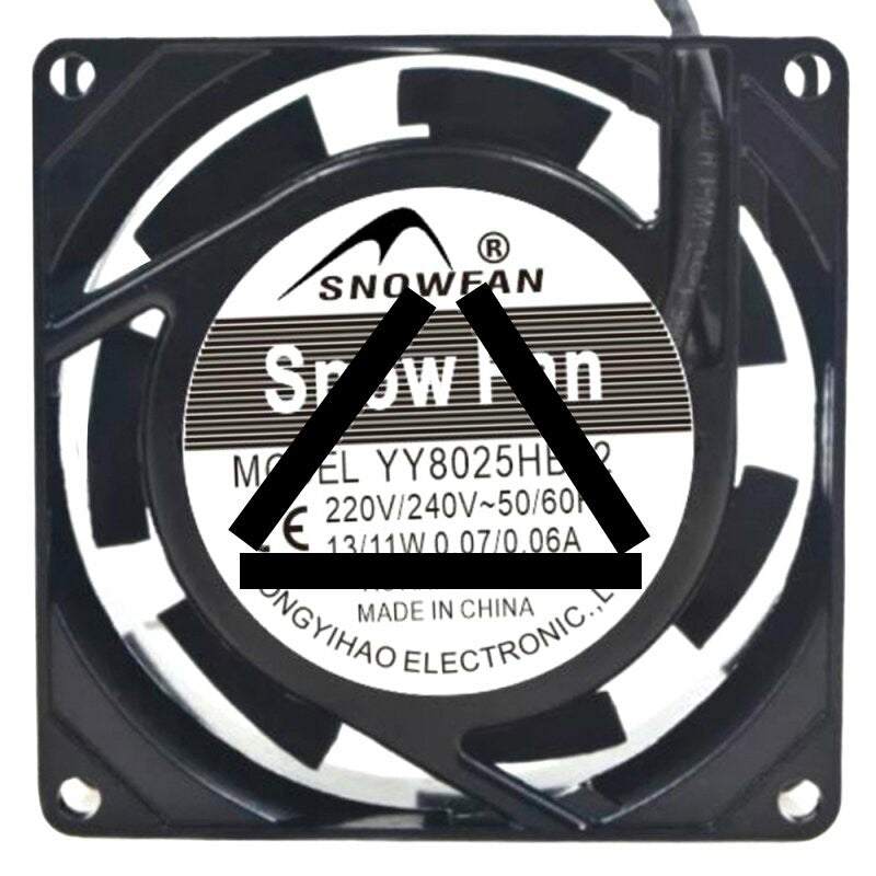 SNOWFAN YY8025HBL2 AC 220V/240V 0.07/0.06A 13/11W 2 Wires Cooling Fan