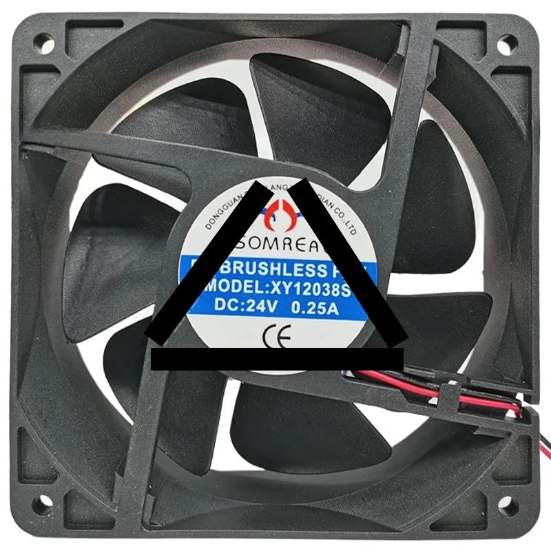 SOMREAL XY12038S 24V 0.25A 2 Wires DC Brushless Axial Fan