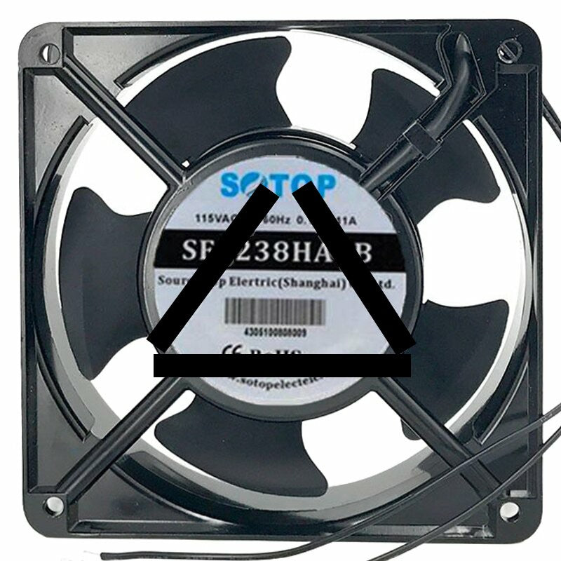 SOTOP SF1238HA1B 115V 0.13/0.11A 2 Wires Cooling Fan