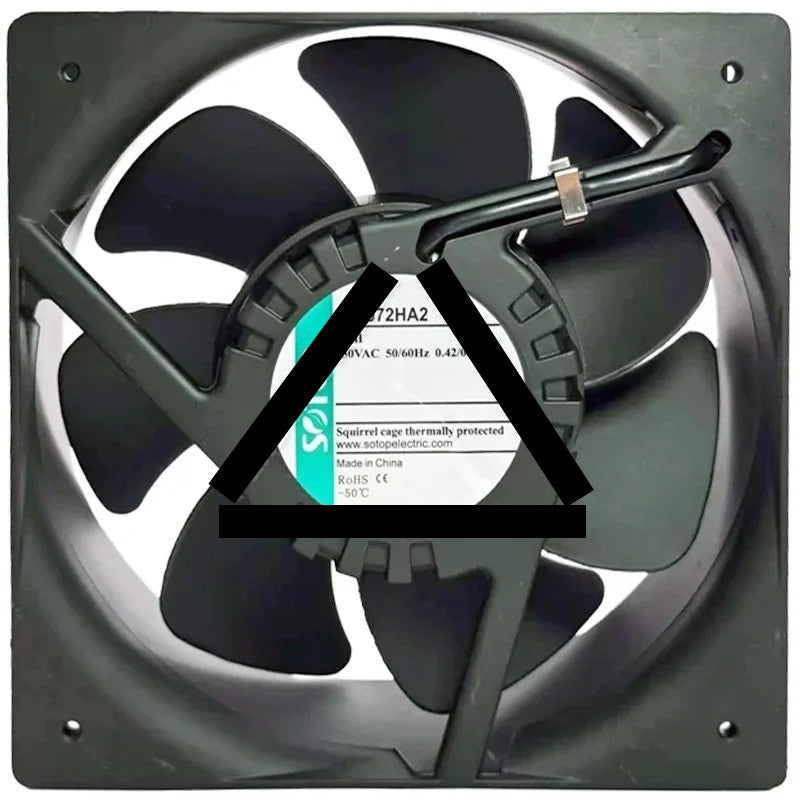 SOTOP SF2072HA2 230V 0.42/0.48A 2 Wires Ball Bearing Cooling Fan