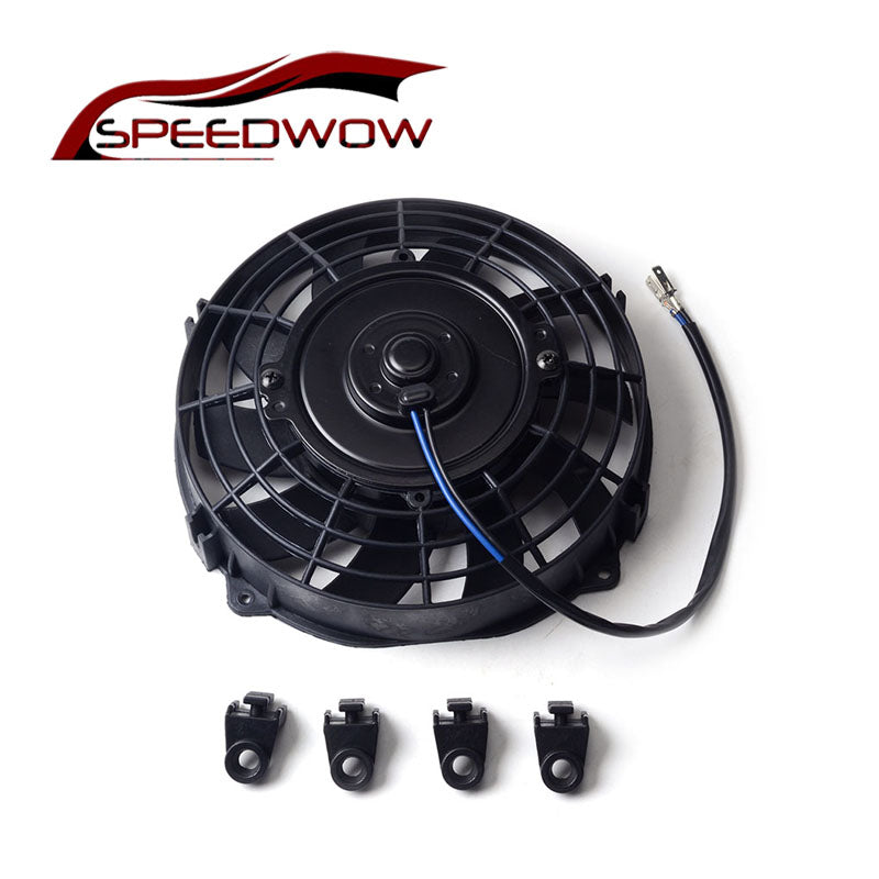 SPEEDWOW Universal 7&amp;#8243; Motor Engine Radiator Oil Cooler Cooling Electric Pull Push Fan Radiator Engine Cooling Fan 12V 80W