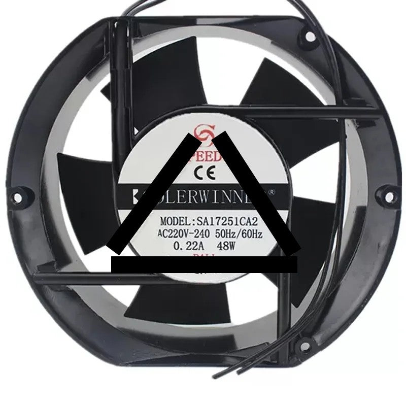 SPEEDY SA17251CA2 220V-240V 0.22A 48W 2 Wires Ball Bearing Cooling Fan