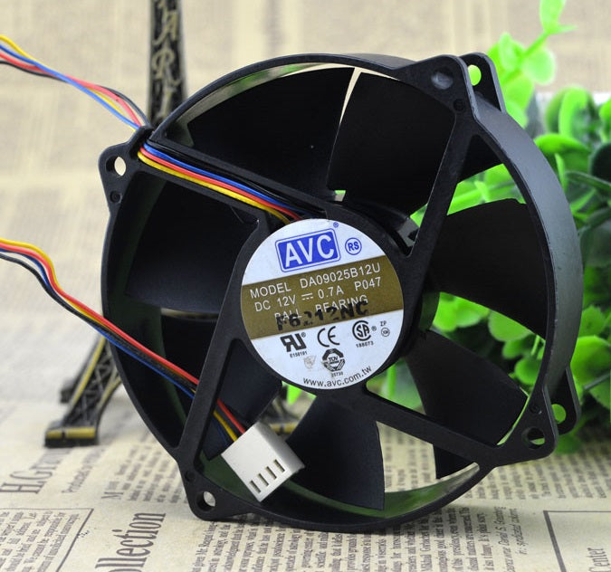 SSEA New cooling fan for AVC DA09025B12U P047 12V 0.7A 9CM 90*90*25MM PWM temperature control Fan
