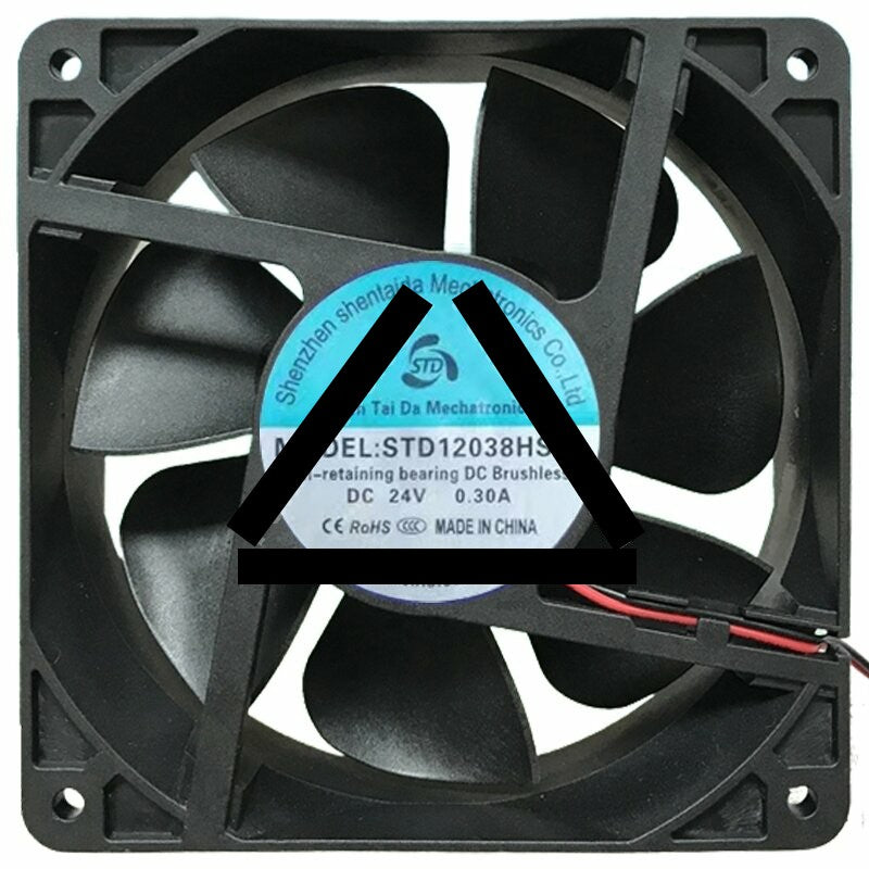 STD STD12038HS24 24V 0.30A 2 Wires Axial Cooling Fan