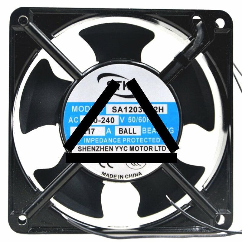 STK SA12038B2H AC 220-240V 0.17A 2 Wires Ball Bearing Axial Cooling Fan