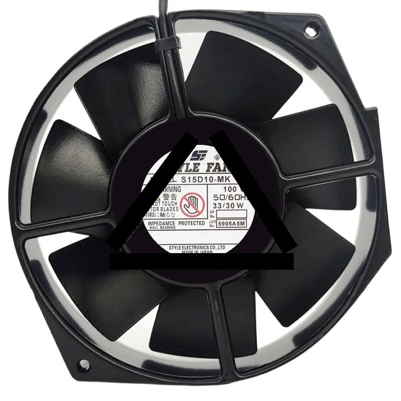 STYLE FAN S15D10-MK 100V 33/30W Impedance Protected Ball Bearing Cooling Fan
