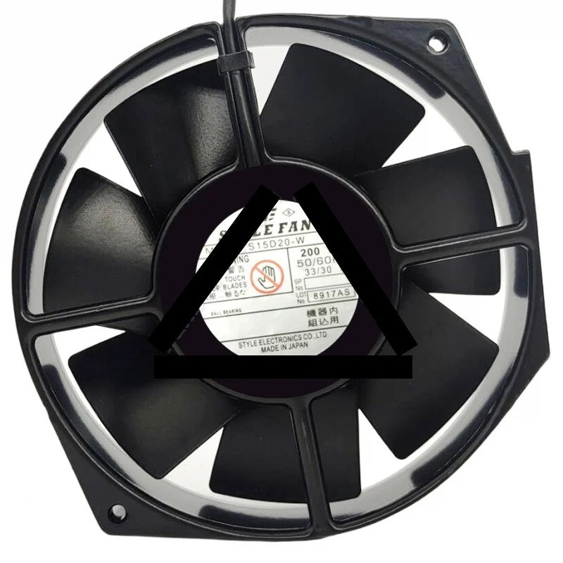 STYLE FAN S15D20-W AC 200V 33/30W 2 Wires Ball Bearing Cooling Fan