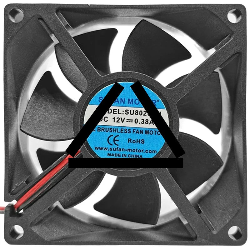 SUFAN SU8025SH 12V 0.38A 2 Wires DC Brushless Cooling Fan