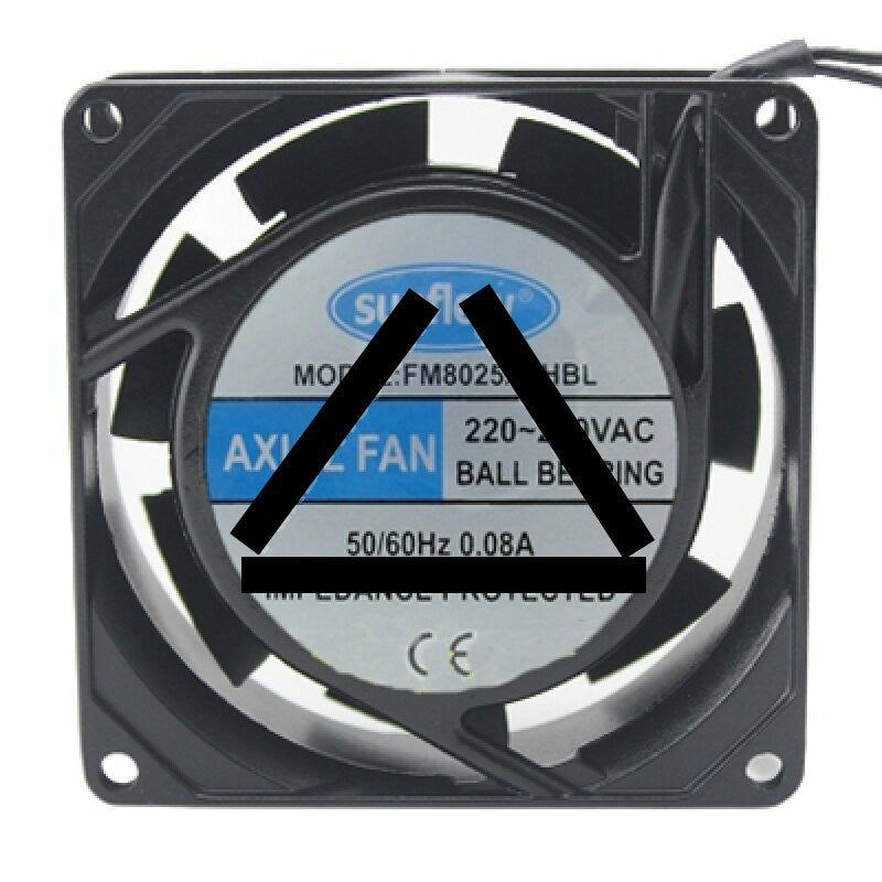 Sunflow FM8025A2HBL AC 220-240V 0.08A 8025 Axial Ball Bearing Cooling Fan