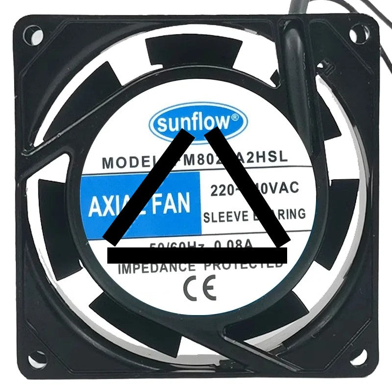 Sunflow FM8025A2HSL 220-240V 0.08A 2 Wires Cooling Fan