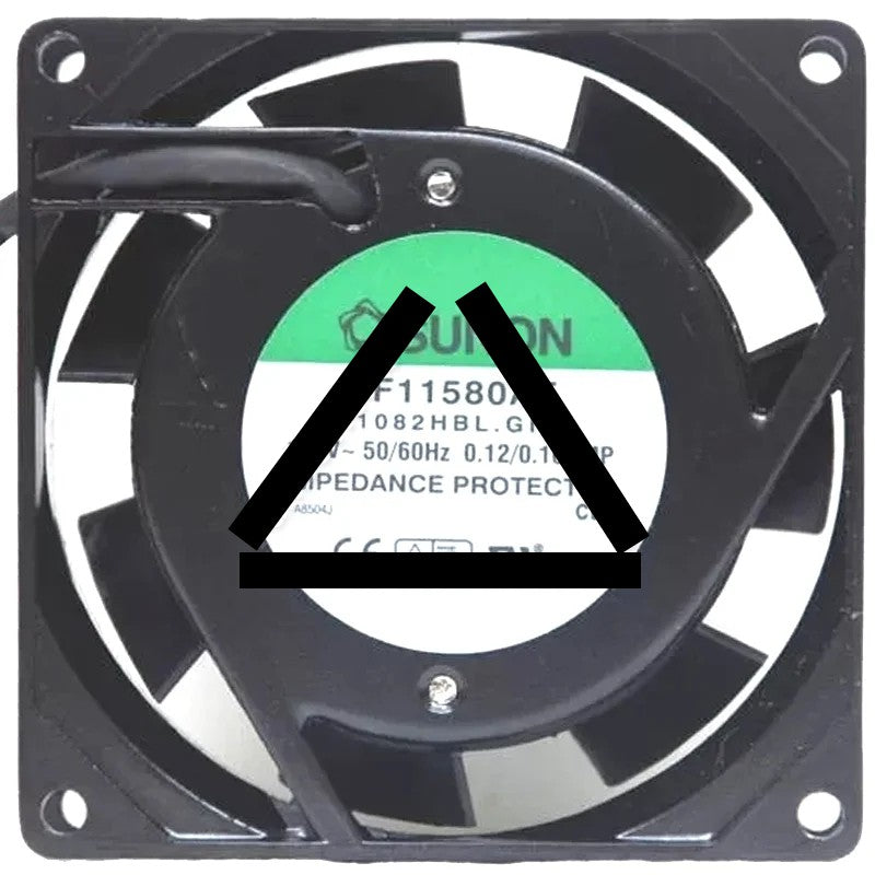 Sunon 1082HBL 115V 0.12/0.10AMP 2 Wires Impedance Protected Cooling Fan