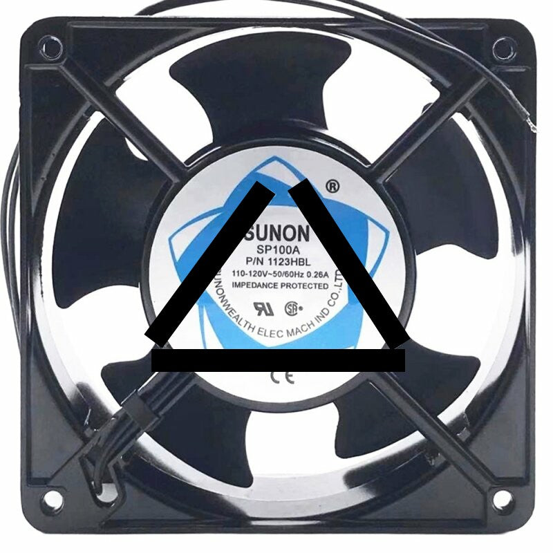 Sunon 1123HBL AC 110-120V 0.26A 2 Wires Impedance Protected Cooling Fan