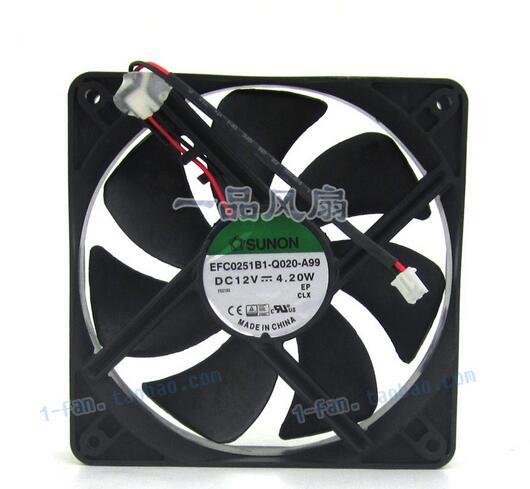 SUNON 12025 EFC0251B1-Q020-A99 120*120*25MM DC 12V 4.20W 12CM 2-wire Cooling Fan