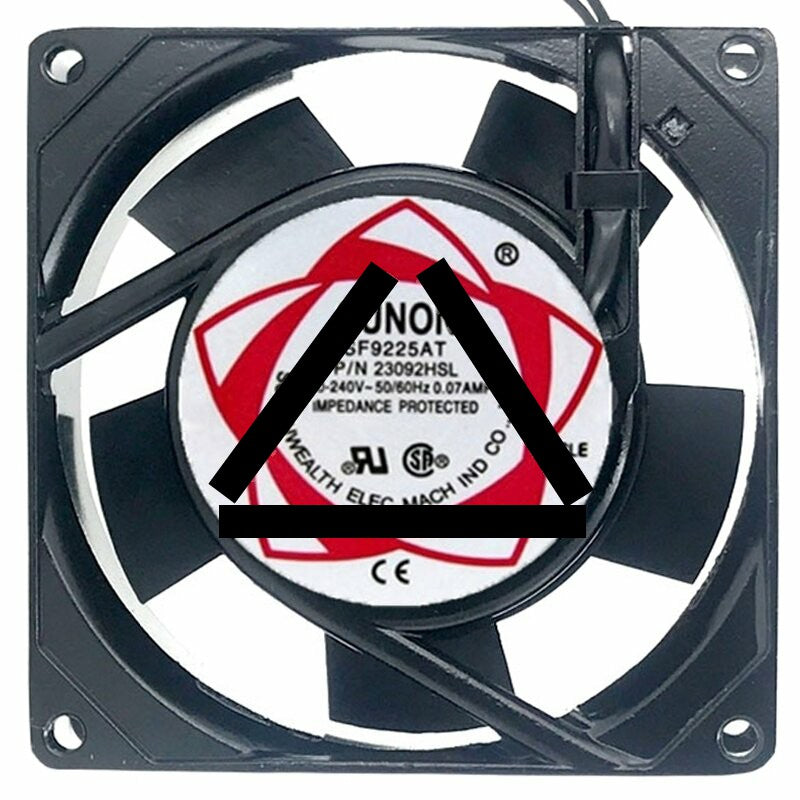 Sunon 23092HSL AC 220-240V 0.07AMP 2 Wires Impedance Protected Axial Cooling Fan