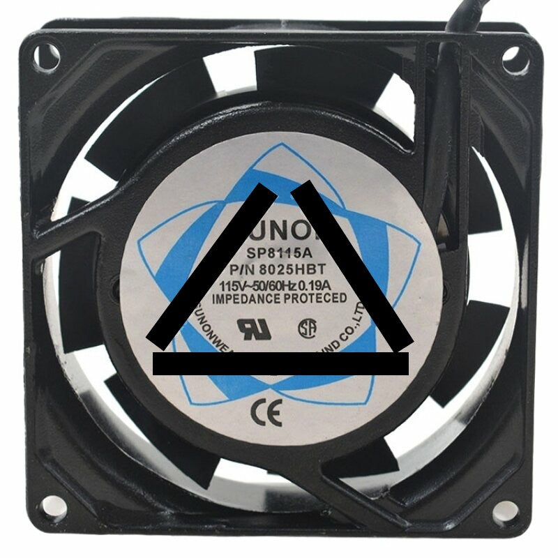 Sunon 8025HBT AC 115V 0.19A Impedance Protected Axial Cooling Fan