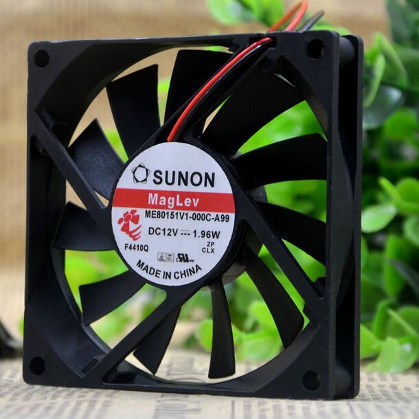 SUNON 8CM 8015 DC 12V ME80151V1-000C-A99 1.96W 2-line Ultra Thin Mute Radiator Cooling Fan