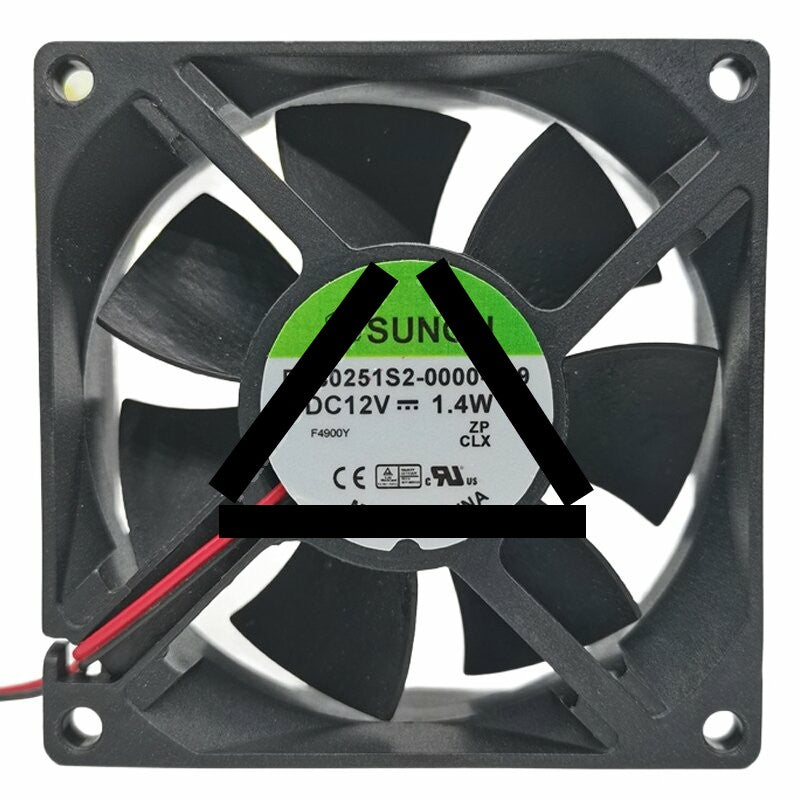 Sunon EE80251S2-0000-999 DC 12V 1.4W 2 Wires Axial Cooling Fan