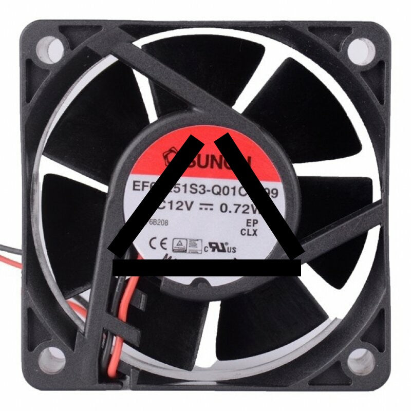 Sunon EF60251S3-Q01C-A99 DC 12V 0.72W 2 Wires Axial Cooling Fan
