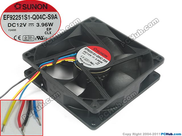 SUNON EF92251S1-Q04C-S9A Server Square Fan DC 12V 3.96W 90x90x25mm 4-wire