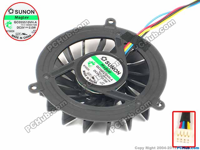 SUNON GC055510VH-A 13.V1.B3925.F.GN Server Round Cooling Fan DC 5V 2.0W 4-wire