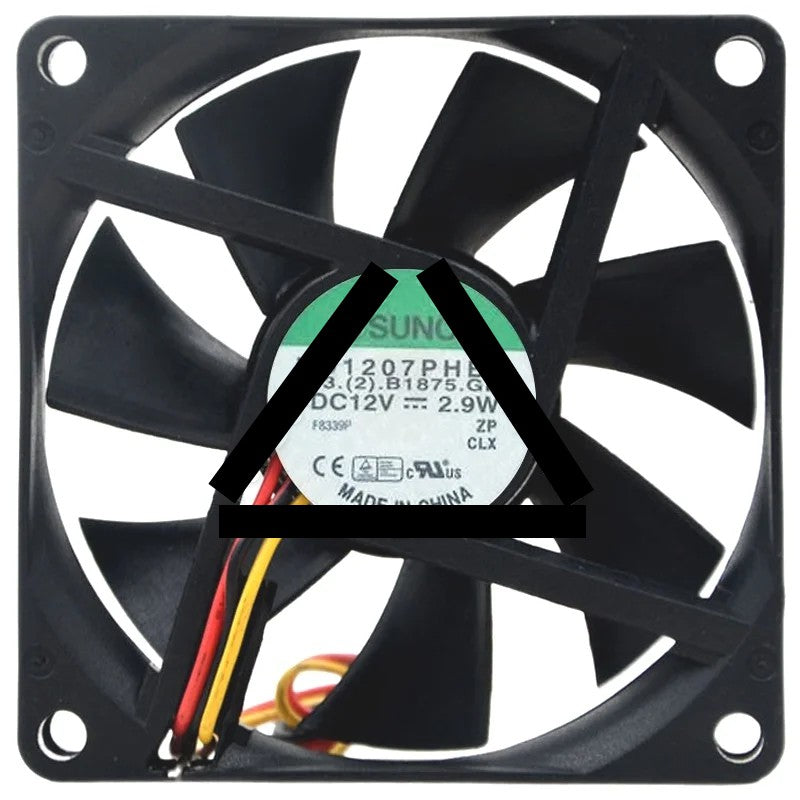 Sunon KD1207PHB1 DC 12V 2.9W 3 Wires Axial Cooling Fan