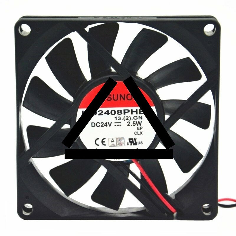 Sunon KD2408PHB1 DC 24V 2.5W 2 Wires Axial Cooling Fan