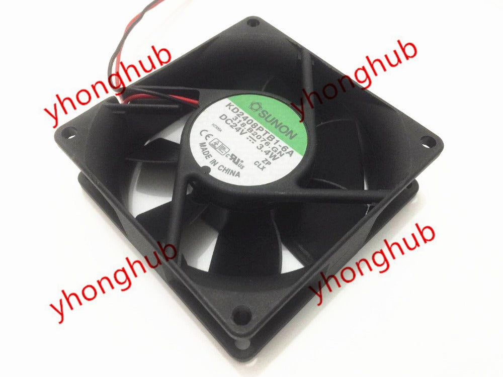 SUNON KD2408PTB1-6A 318.B2076.GN DC 24V 3.4W 2-wire 80x80x25mm Server Square fan