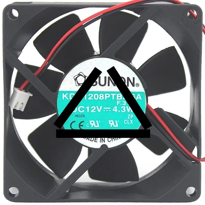 Sunon KDE1208PTBX-6A DC 12V 4.3W 2 Wires Axial Cooling Fan