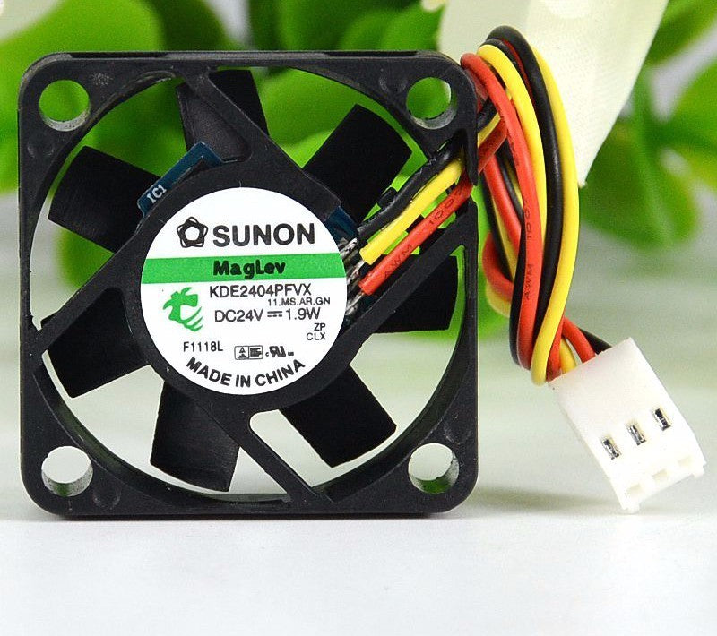 SUNON KDE2404PFVX 4010 40*40*10mm DC 24V 1.9W 4cm 3-wire Silent Power Computer Inverter Cooling Fan