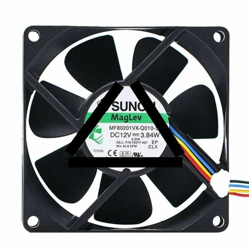 Sunon MF80201VX-Q010-S99 DC 12V 3.84W 2 Wires / 3 Wires / 4 Wires Axial Cooling Fan
