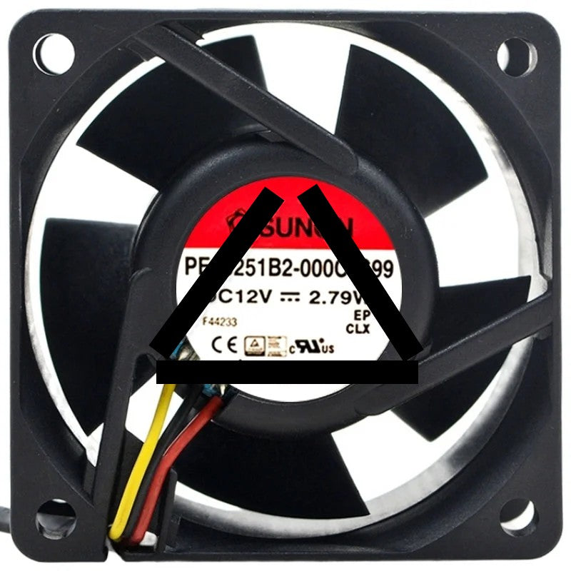 Sunon PE60251B2-000C-G99 DC 12V 2.79W 3 Wires Axial Cooling Fan