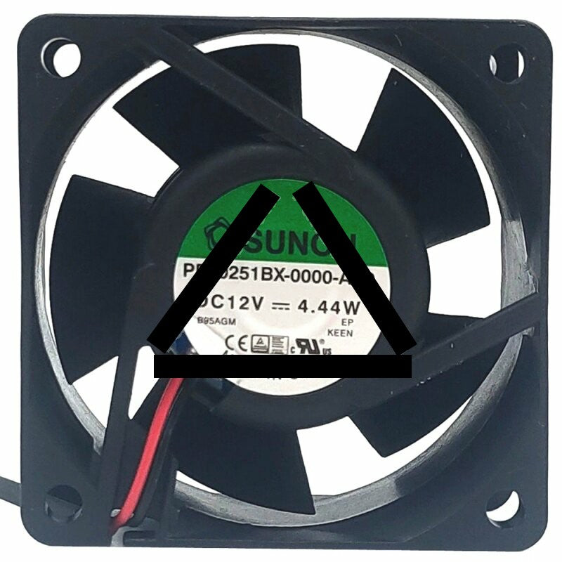 Sunon PE60251BX-0000-AA9 DC 12V 4.44W 2 Wires Axial Cooling Fan