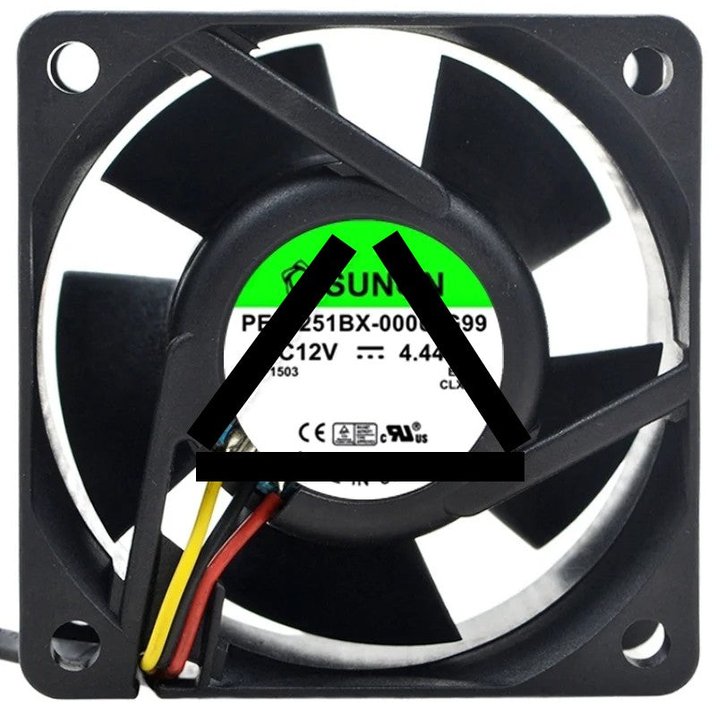 Sunon PE60251BX-000U-G99 DC 12V 4.44W 3 Wires Axial Cooling Fan