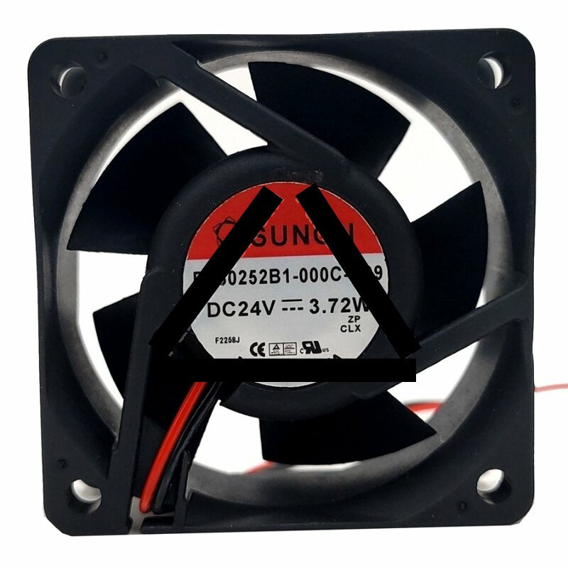 SUNON PE60252B1-000C-A99 DC 24V 3.72W 2 Wires Axial Cooling Fan