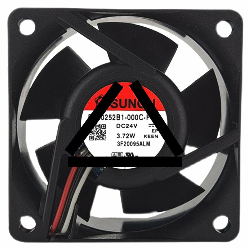 Sunon PE60252B1-000C-F99 DC 24V 3.72W 3 Wires Axial Cooling Fan