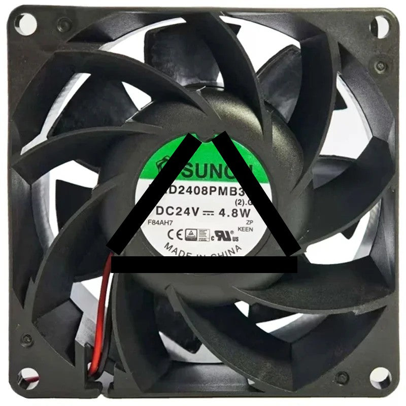 Sunon PMD2408PMB3-A DC 24V 4.8W 2 Wires Axial Cooling Fan