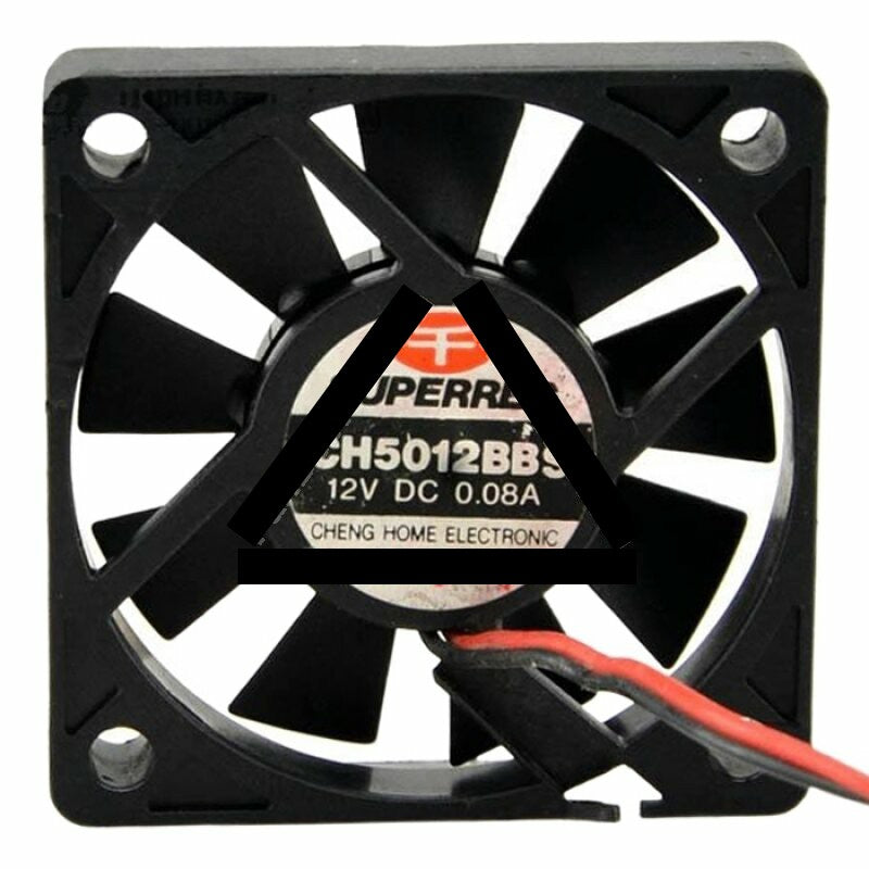 SUPERRED CH5012BBS DC 12V 0.08A 2 Wires Axial Cooling Fan