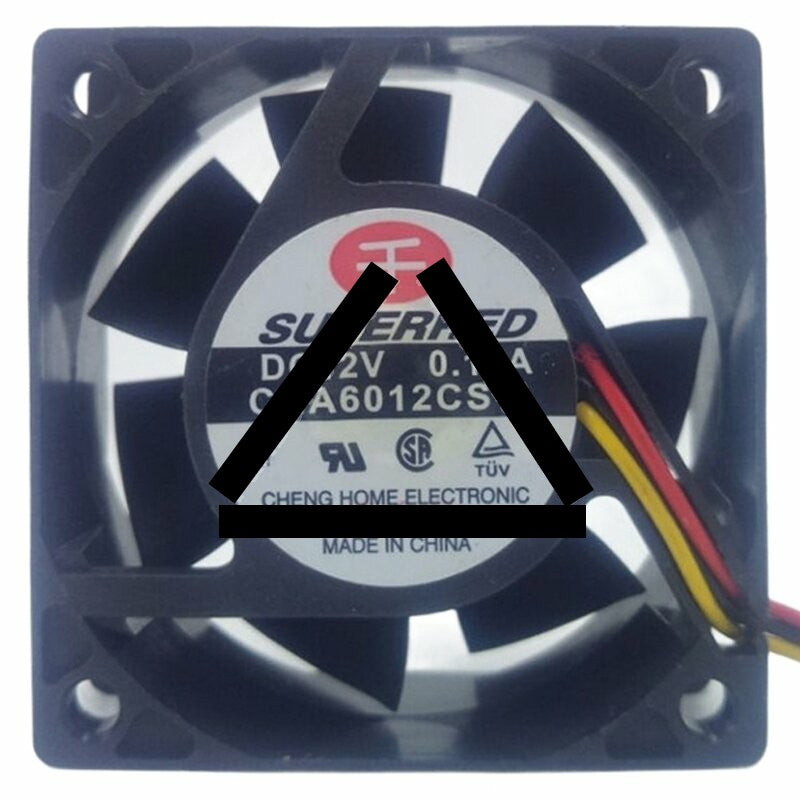 SuperRed CHA6012CS-A DC 12V 0.16A 3 Wires Axial Cooling Fan