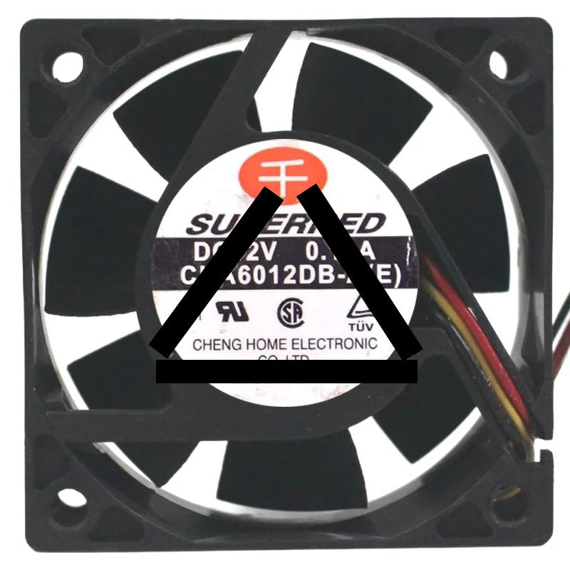 SuperRed CHA6012DB-A DC 12V 0.18A 3 Wires 6025 Axial Fan