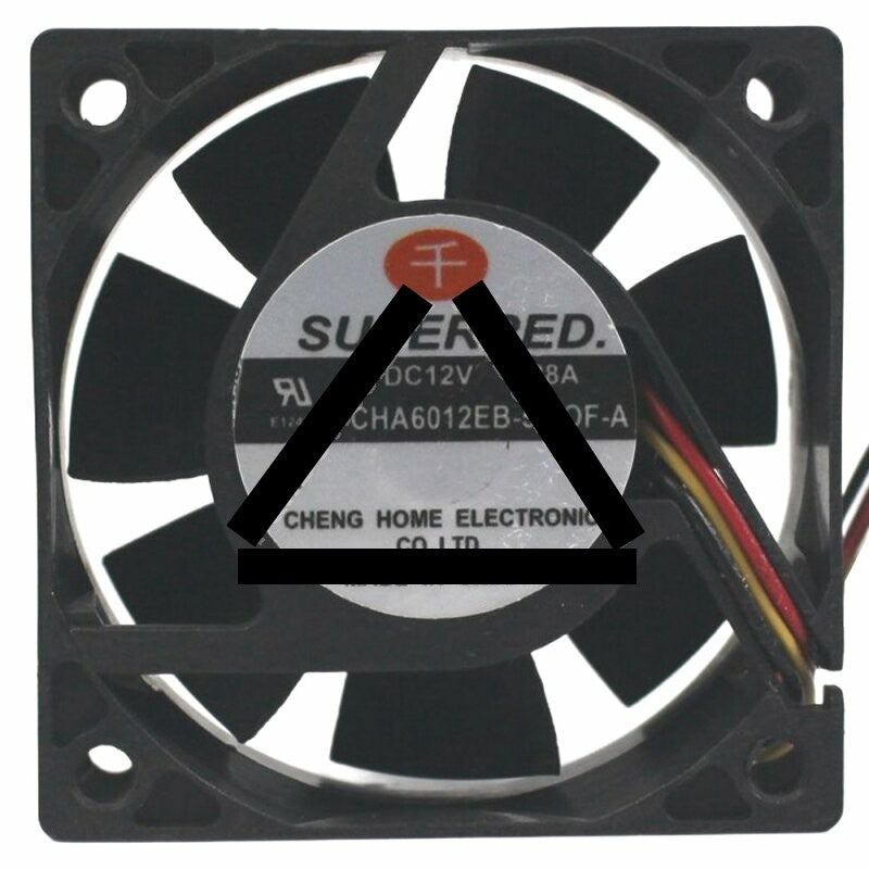 SuperRed CHA6012EB-55-OF-A DC 12V 0.28A 3 Wires Axial Cooling Fan