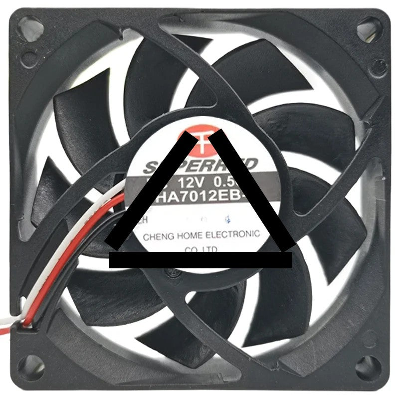 SuperRed CHA7012EB-A DC 12V 0.50A 3 Wires Axial Cooling Fan