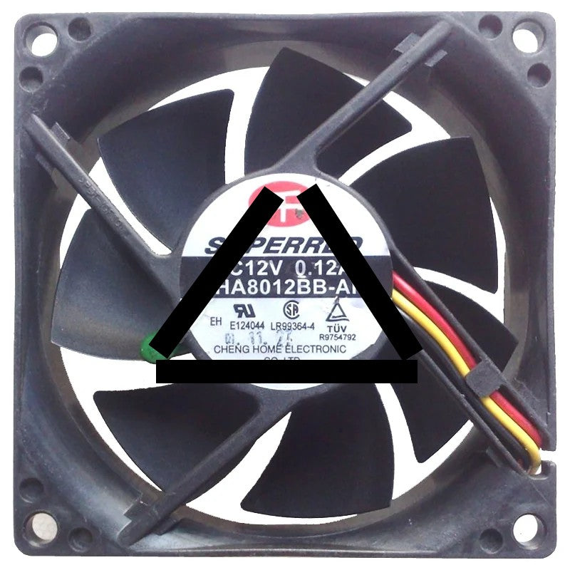 SuperRed CHA8012BB-AH DC 12V 0.12A 3 Wires Axial Cooling Fan
