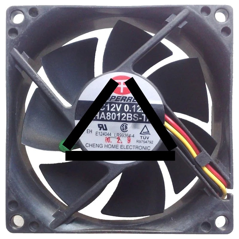 SuperRed CHA8012BS-TA DC 12V 0.12A 3 Wires Axial Cooling Fan