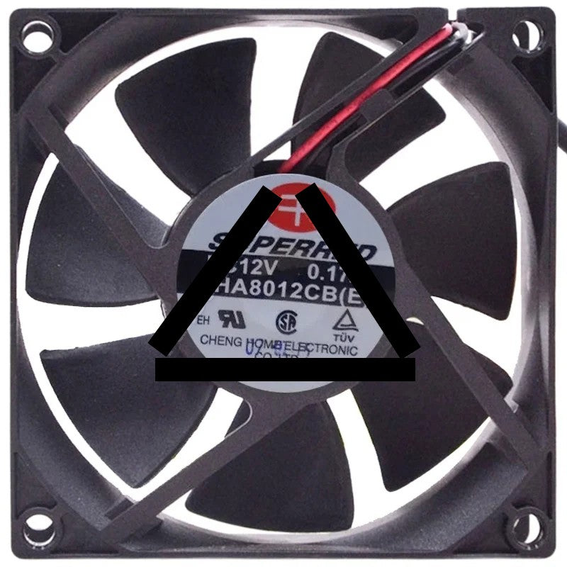 SuperRed CHA8012CB(E) DC 12V 0.17A 2 Wires Axial Cooling Fan