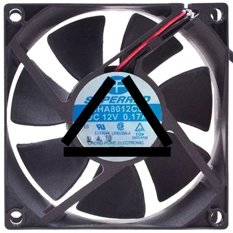 SuperRed CHA8012CS DC 12V 0.17A 2 Wires Axial Cooling Fan