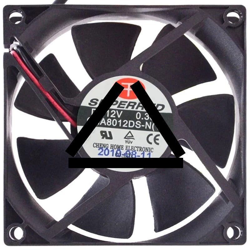 SuperRed CHA8012DS-N(1) DC 12V 0.30A 2 Wires Axial Cooling Fan