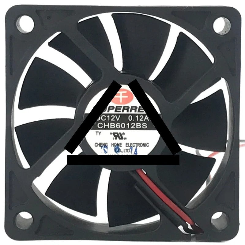 SuperRed CHB6012BS 12V 0.12A 2 Wires Axial Cooling Fan