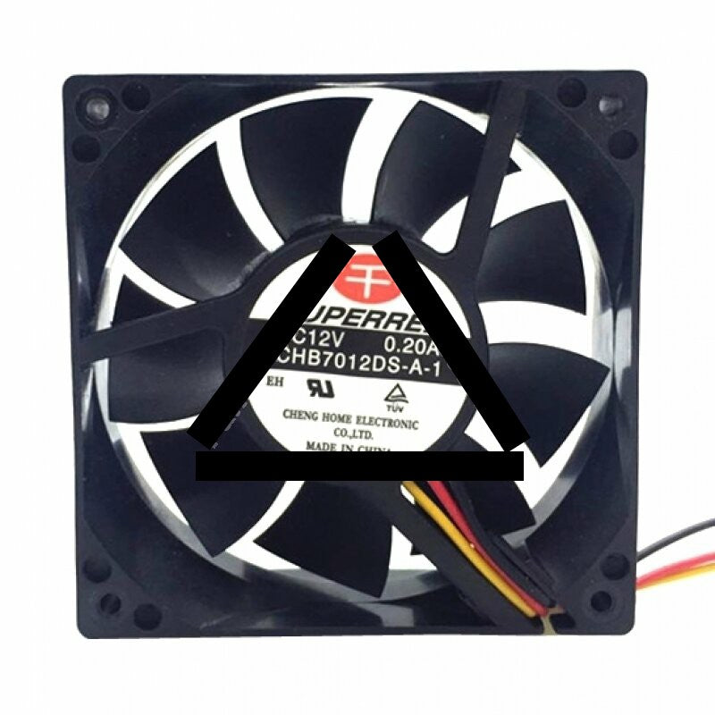 SUPERRED CHB7012DS-A-1 DC 12V 0.20A 2 Wires / 3 Wires Axial Cooling Fan