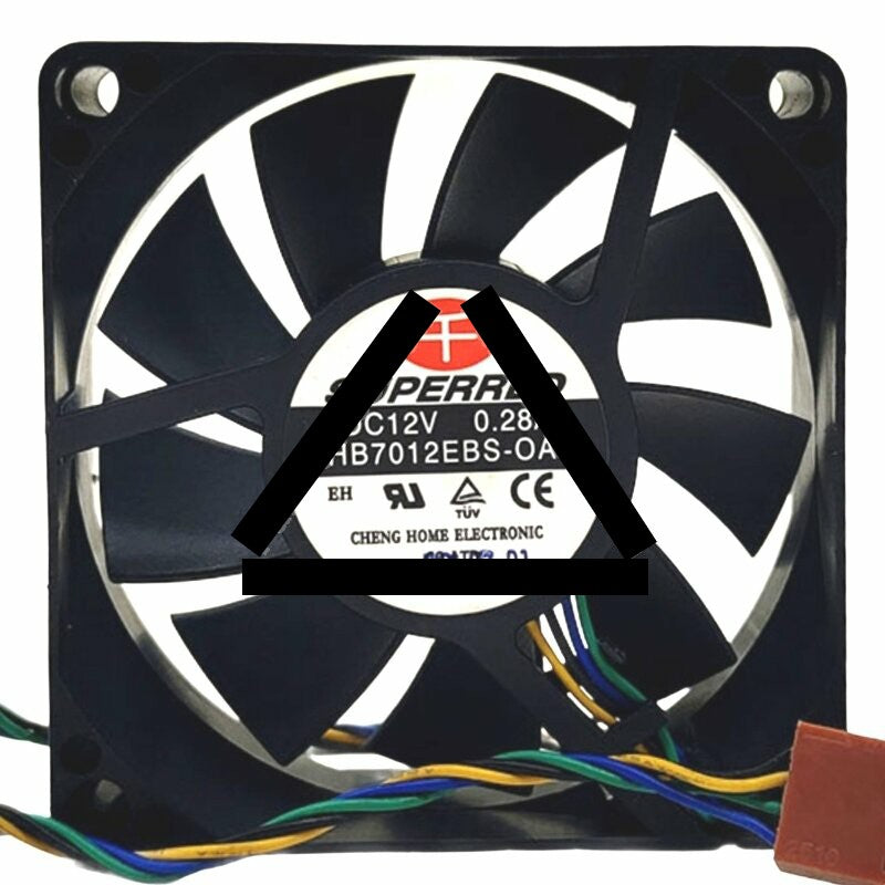SuperRed CHB7012EBS-OA-P DC 12V 0.28A 4 Wires PWM Axial Cooling Fan